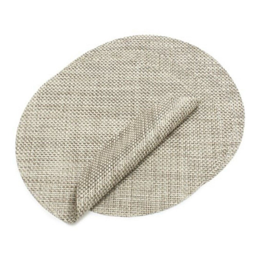 Set of 4 Chilewich Oyster Round Basketweave Placemats